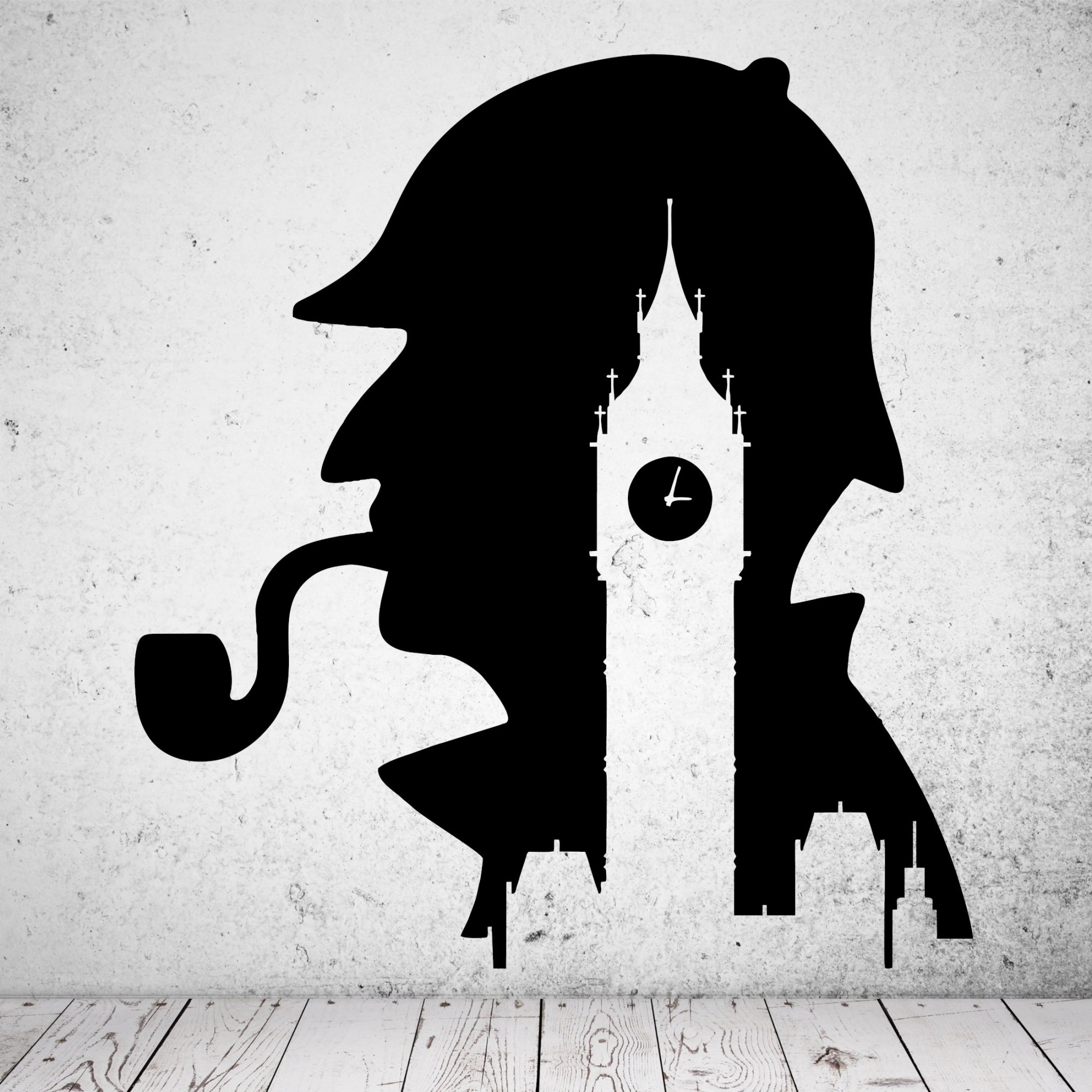 46241 Sherlock Holmes mit Big Ben Wandaufkleber 46241 Sherlock Holmes mit Big Ben Wandaufkleber